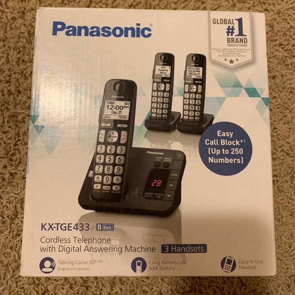 Panasonic 3 headsets - KX TGE 433